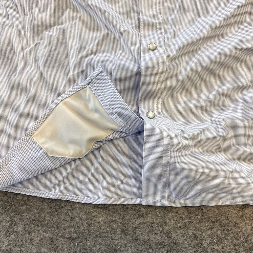 Poncho Men’s Pearl Snap Long Sleeve Lightweight Breathable Shirt Size XL Blue - Picture 5 of 11
